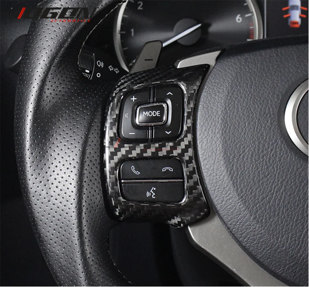 

Real Carbon Fiber Steering Wheel Functional Button Trim Frame Cover Sticker For Lexus IS200 IS250 IS300 NX200 NX300 RC200 RC300