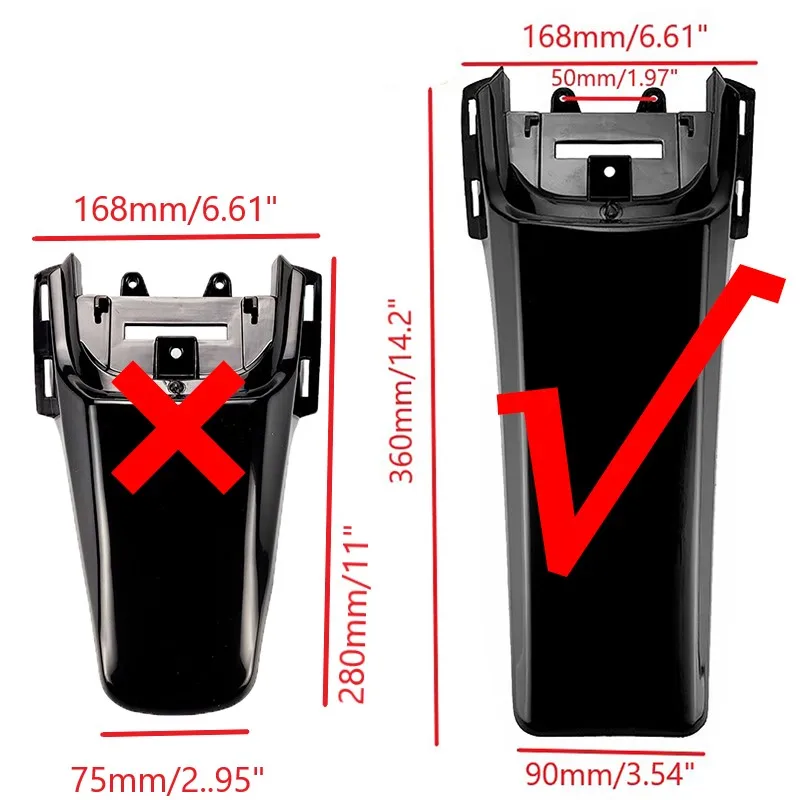 XR50 CRF50 refitting parafango posteriore esteso più lungo parafango posteriore Dirt pit mini moto off road Bike 50cc parafanghi KAYO CRF 50 DHZ SSR