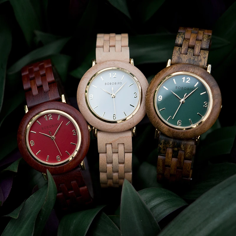 BOBOBIRD Wood Women Watch Simple Ladies Quartz Wristwatch Customize Female Valentine\'s Gifts Dropshipping Relógio feminino