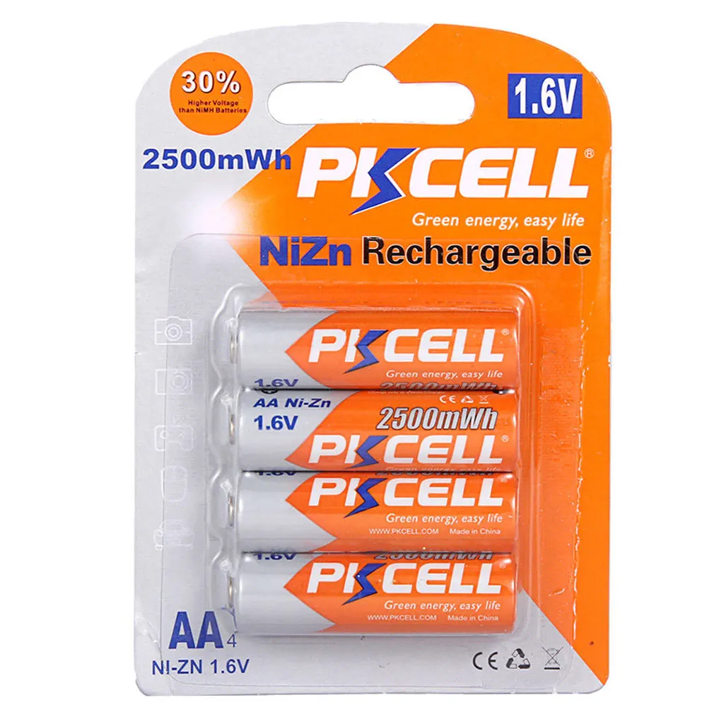 4Pcs AA 2500mWh 1.6V +4Pcs 900mWh AAA Ni-ZN Rechargeable Battery  batteries+ 1Pcs Ni-Zn AA/AAA Battery Charger