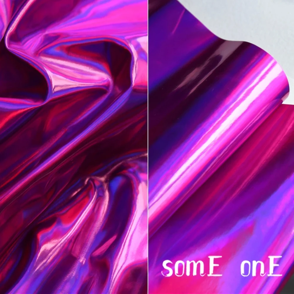 

Зеркальная ткань из искусственной кожи розового цвета, водонепроницаемые нашивки «сделай сам», фоновый декор, сумки, пальто, сценическая одежда для косплея, дизайнерская ткань