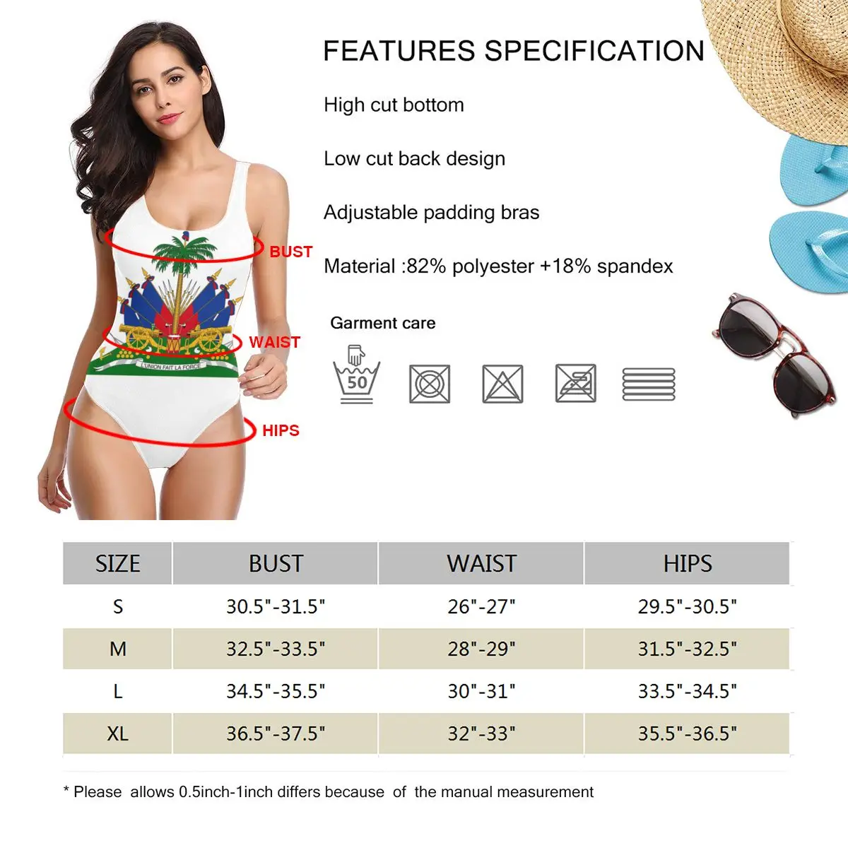 Haiti Coat Of Arms sexy Bikinis Women Swimsuit Low Waist quick drying Women summer vacation bathing suit SwimSuit M1