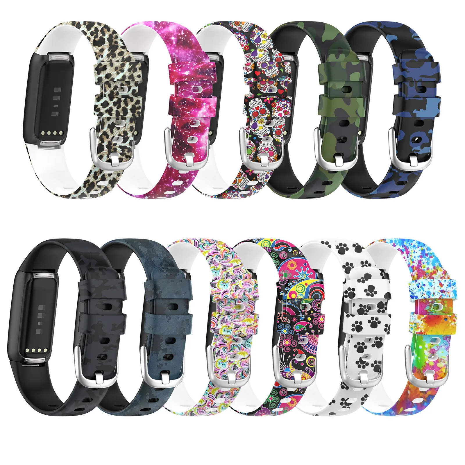 時計バンドストラップfitbitラックススマート腕時計バンドプレミアムシリコーンフィットネス追跡カラフルクリニーク