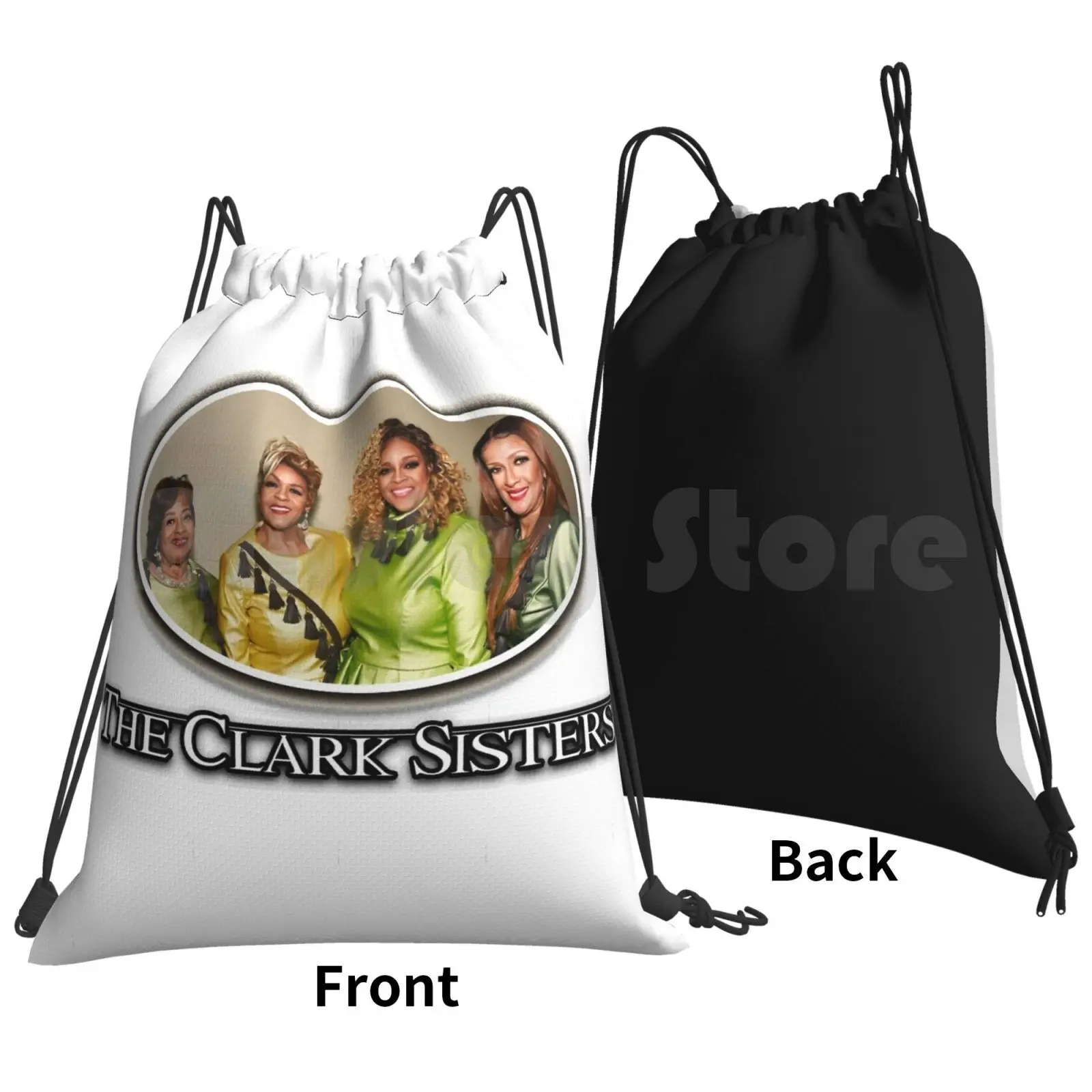 The Clark Sisters Backpack Drawstring Bags Gym Bag Waterproof The Clark Sisters Clark Sisters Clark Sisters Singers