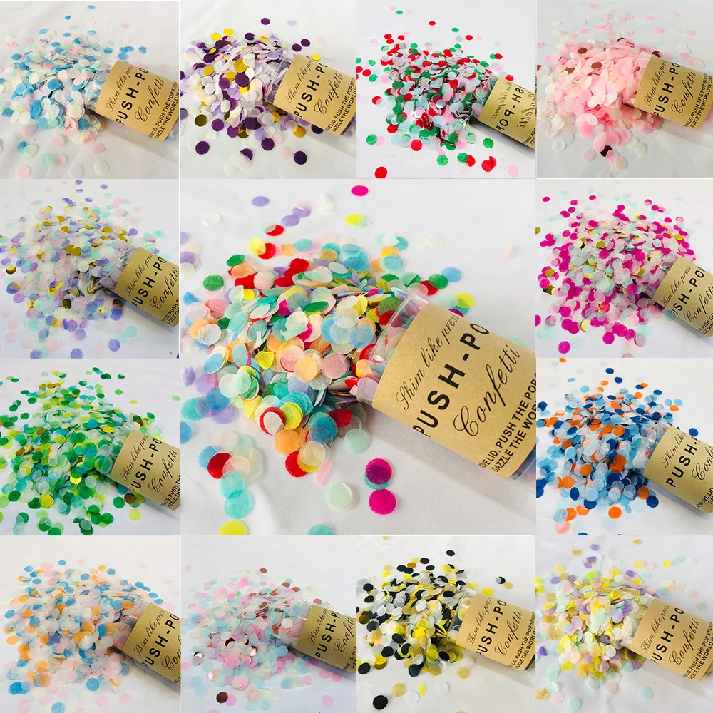 2pcs Multicolor Paper Scrap Foil Confetti Salute Confetti Holding Pusher Tube Birthday Party Christmas Anniversary Wedding Decor