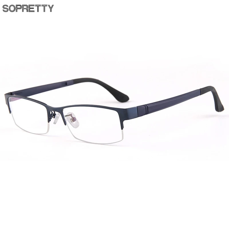 

Business Male Prescription Glasses Frames ,Titanium Alloy + TR Semi Frame Myopia, Hyperopia, Presbyopia Optical Eyewear Frames