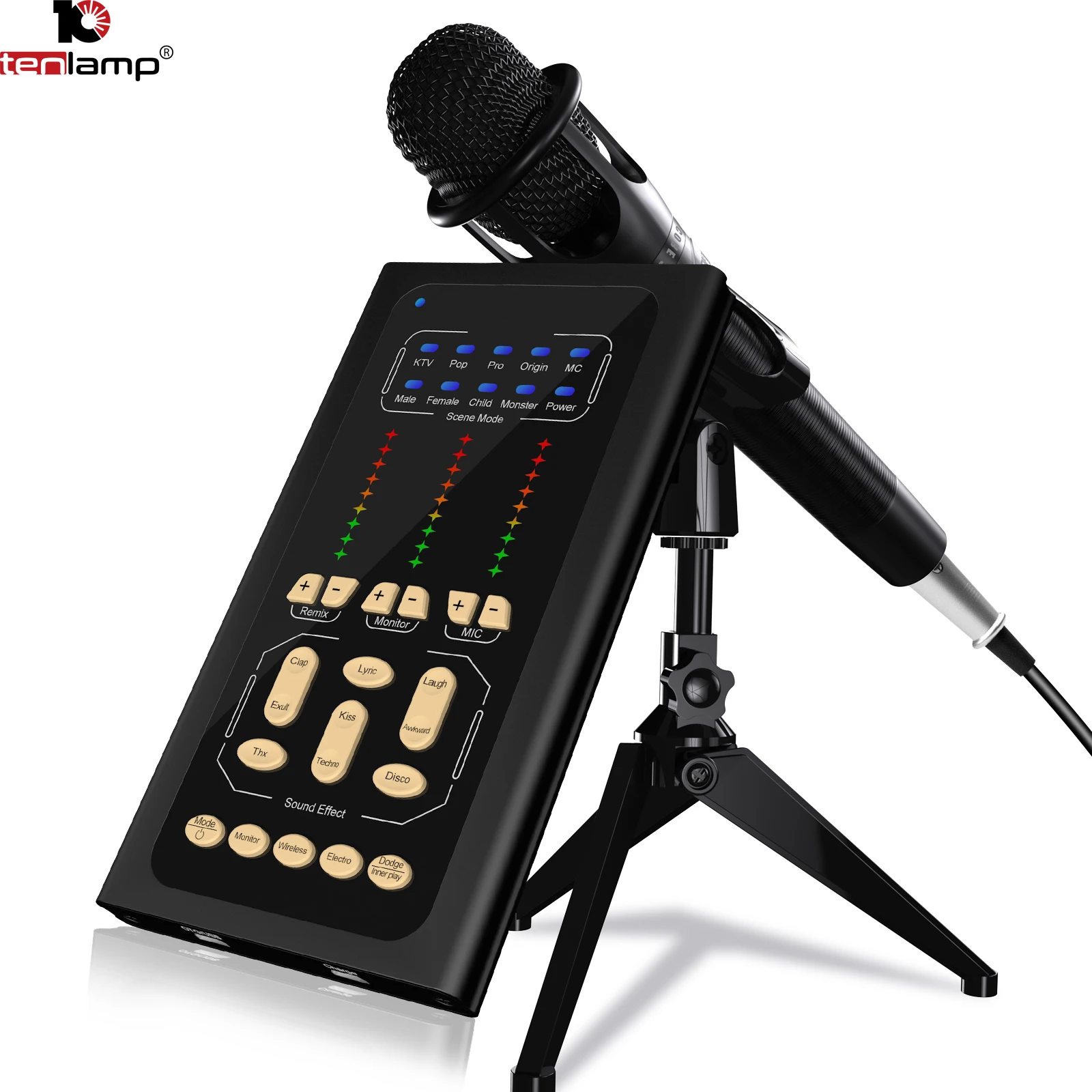 

Studio Condenser Microphone & USB Sound Card Voice Changer Mixer Audio Interface Sound Board for Computer PC Singing Recording