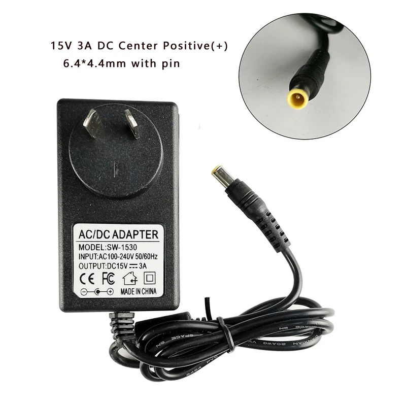 15V 3A 6.4*4.4mm with pin Ac/Dc Adapter Charger For Sony SRS-X55 SRS-BTX500 SRS-XB3 Portable Speaker Power Supply