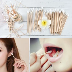 100Pcs/pack 15cm Medical Swab Wood Handle Cotton Applicator Extra Long Sturdy Cotton Swab Detail Processing Applicator Wholesale