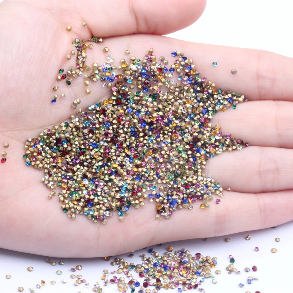 Point Back Rhinestones Strass Many Colors Choose ss2-ss5 1.1-1.8mm For 3D Nail Art DIY Wedding Accessories Decorations