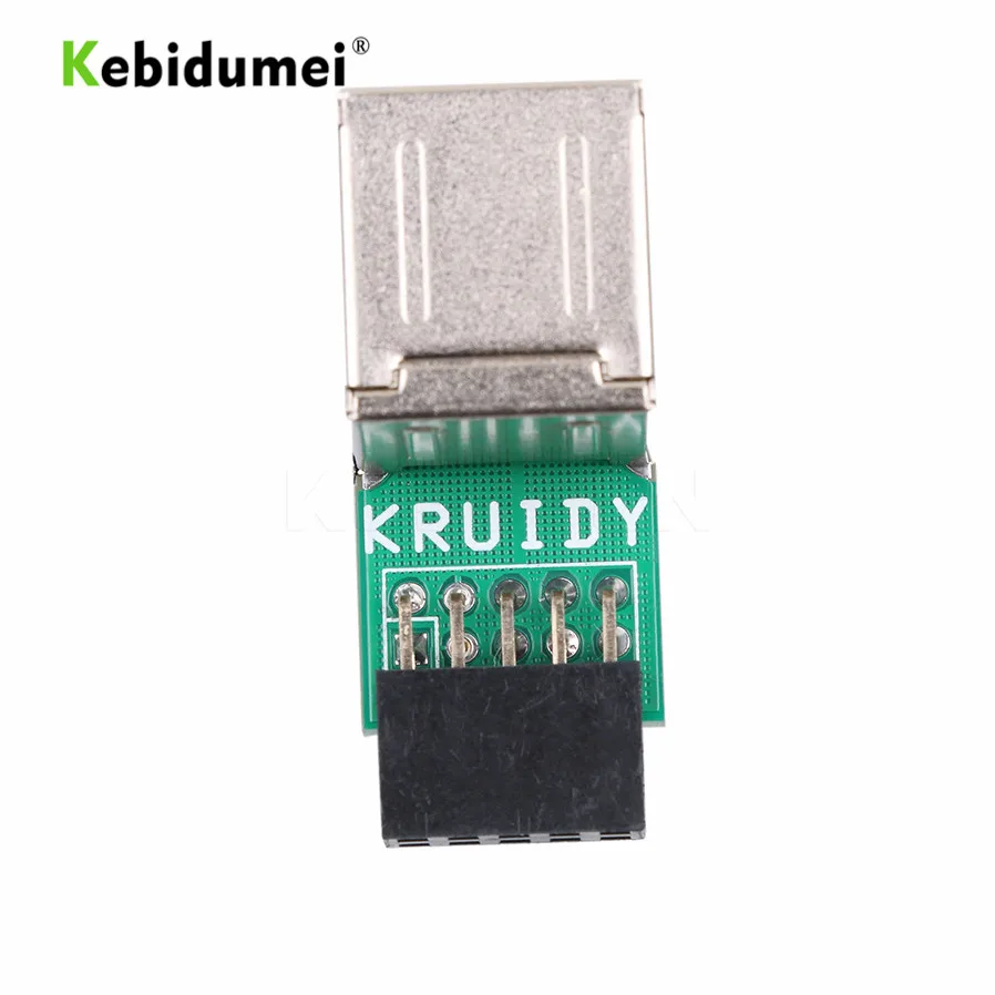 kebidumei Motherboard USB 2.0 9Pin Female 2 Port A Female Adapter Converter Motherboard PCB Board Card Extender Internal PC