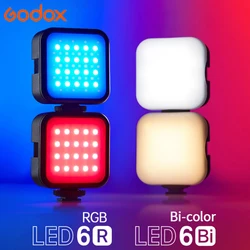 Godox LED6R RGB / LED6Bi Bi-color LITEMONS LED Video Light Built-in Battery 3200-6500K Lighting for Camera Smartphone Shooting