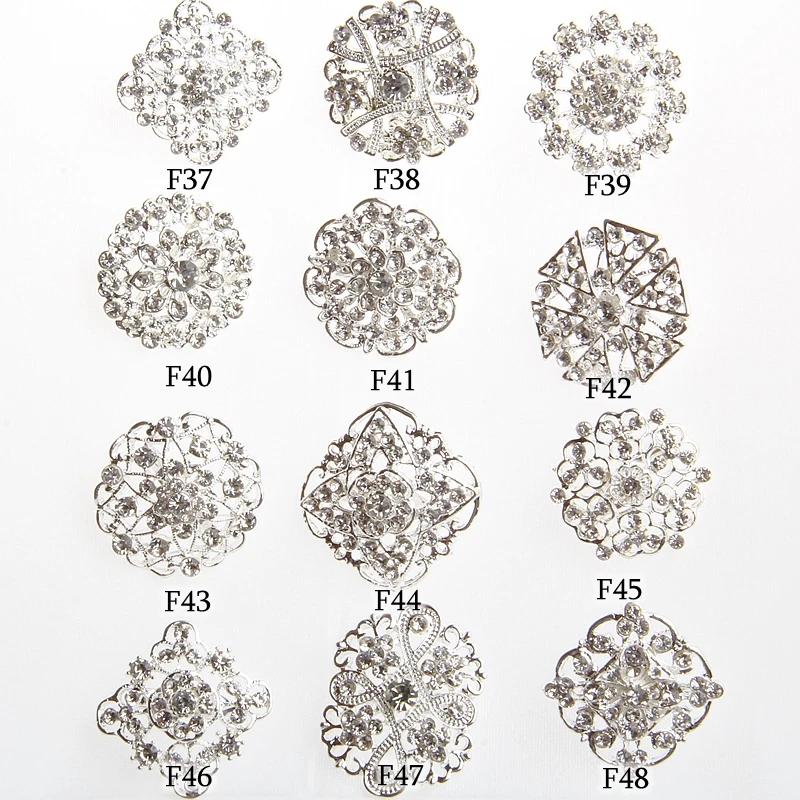 Plated Crystal Safety Pins Badge Brooch Pins For Women Wedding Bridal Shirt Denim Jacket lapel Brooches Pin For Party Bouquet