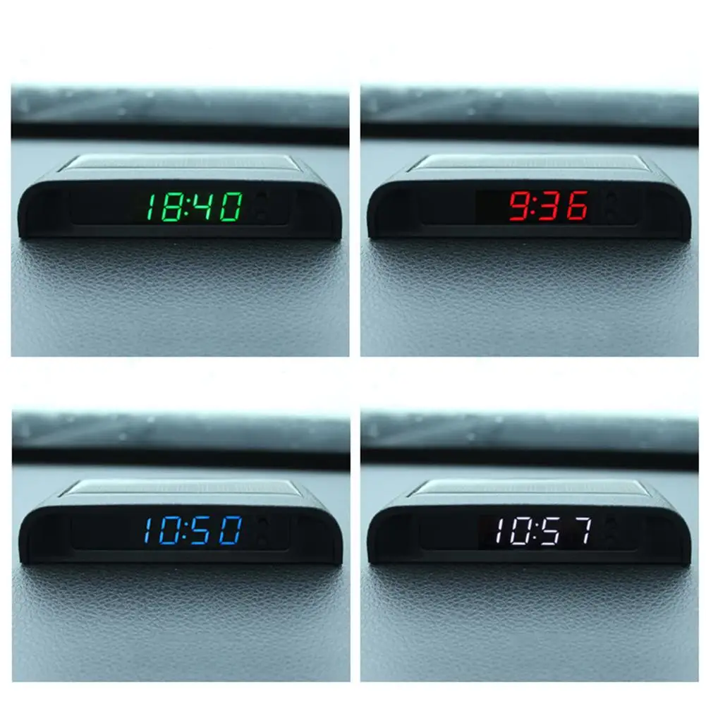Car Clock Auto Internal Stick-On Digital Watch Solar Powered 24-Hour Car Clock With Built-in Battery Car Decoration Accessories - Image 4