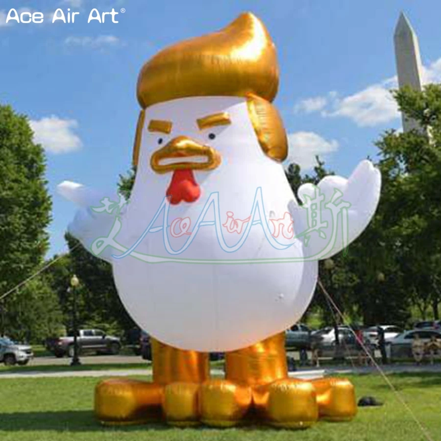 Popular gigante inflável animal ao ar livre parque gramado decoração exposição inflável trump frango modelo feito por ace air art