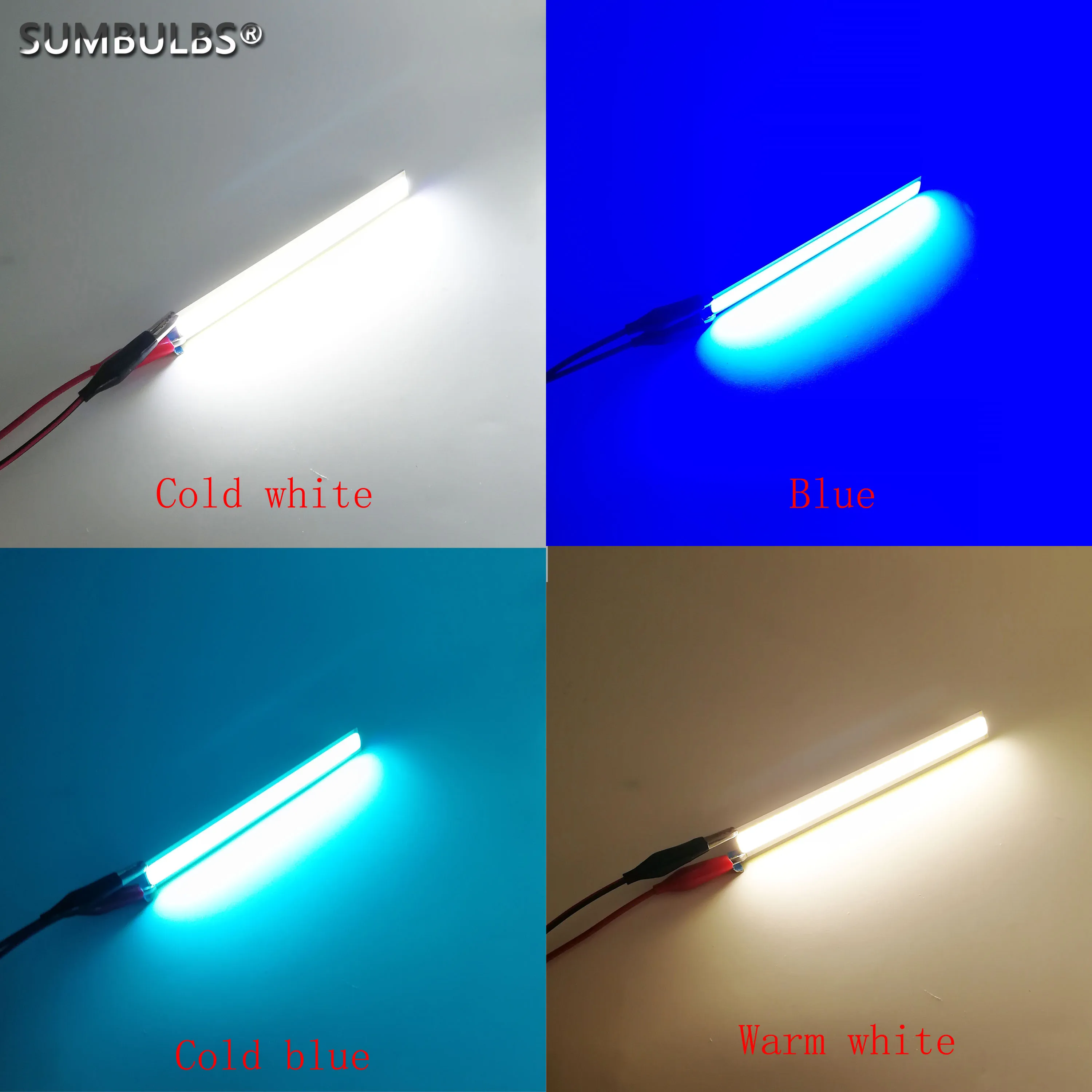 170x15MM 6W COB LED Strip Bulb 12V or 24V DC Warm Cold White Blue Lighting 600LM 17CM Bar DIY Table Wall Lamps