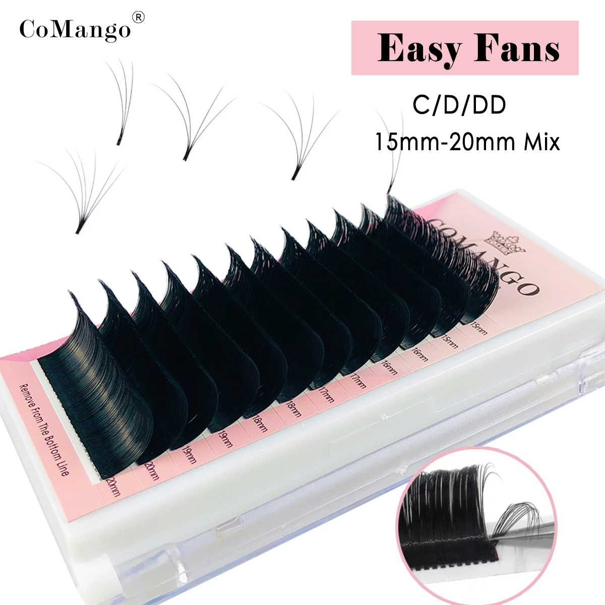 CoMango Easy Fan Lashes Volume Extensions Auto Flowering Rapid Blooming Fan Easy Eyelashes