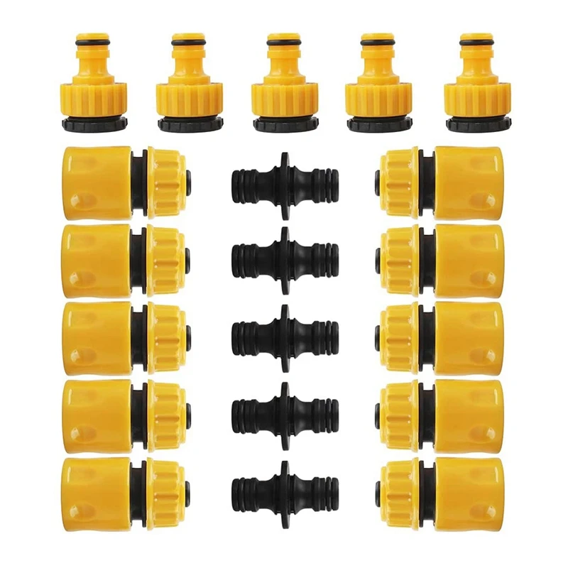 20 Pcs Garden Hose Connector Set, Connector Hose End Connector Double Hose Connectors Extender Hose Quick Connectors