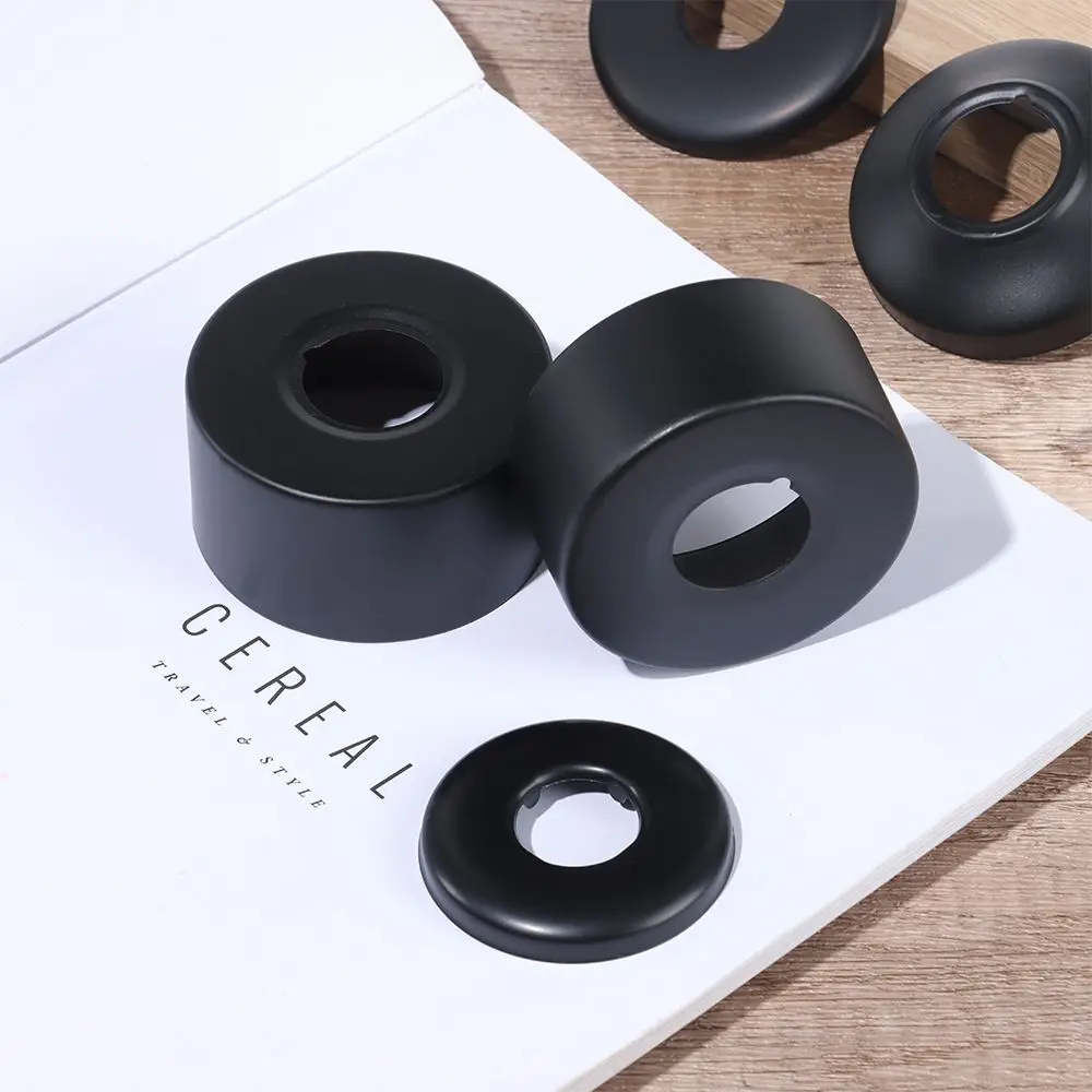 إكسسوارات صنبور، أغطية جدار أنبوب الصنبور، غطاء زخرفي لصنبور الكروم، غطاء مفيد أسود لطوق الحائط قطعة واحدة - 2