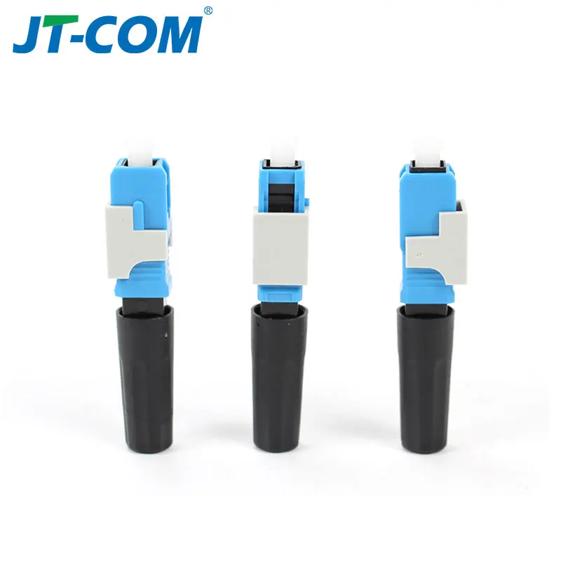 JT-COM Latest model FTTH Embedded Fiber Optic Fast Connector SC APC/UPC Single Mode Fiber Optic Adapter 50-200pcs UPC+APC Field