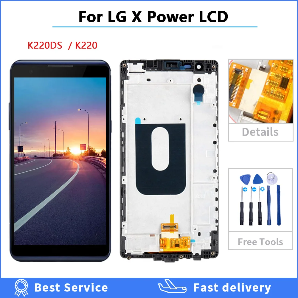 

5.3" For LG X Power K220DS K220 LCD Display Touch Screen With Frame Digitizer Assembly Replacement Parts For LG X Power K220 LCD