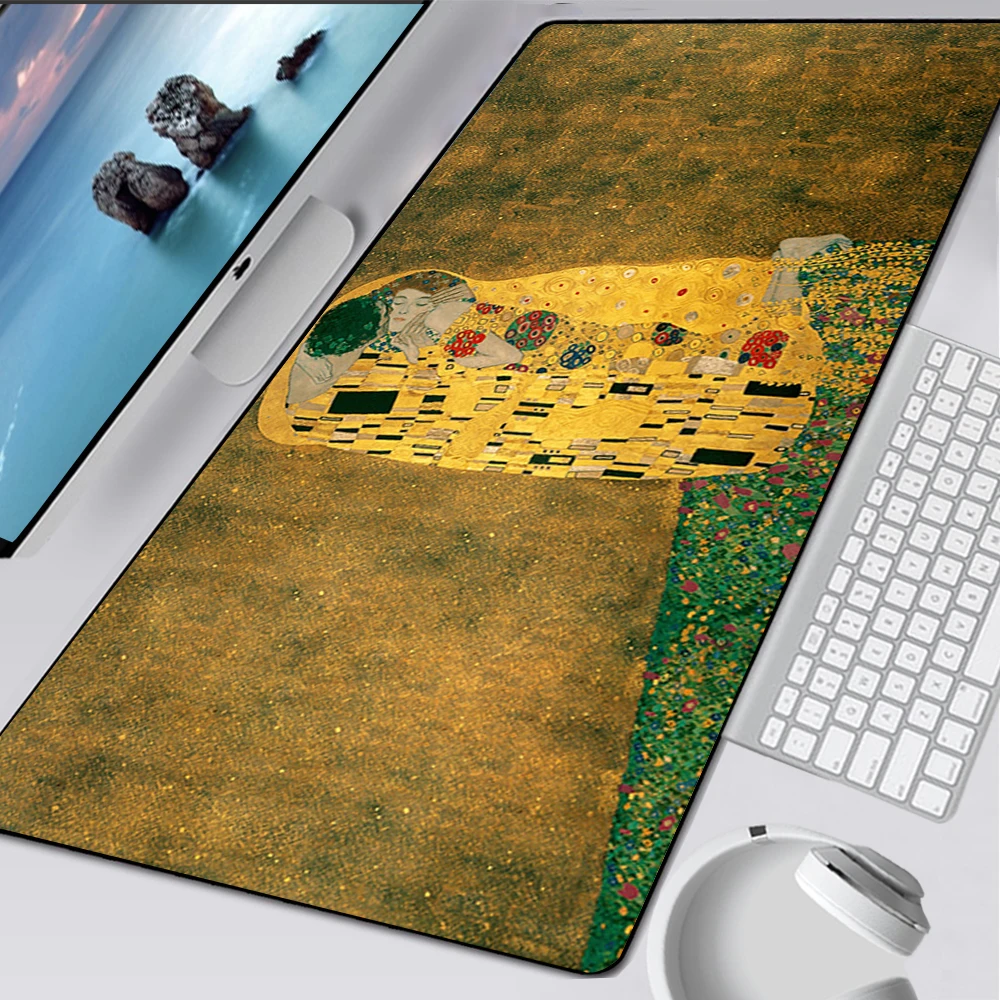 Large Gaming Mouse Pad Computer Mousepad PC Gamer Mouse Mat Laptop Mausepad The Kiss Gustav Klimt Carpet Keyboard Mat Desk Pad