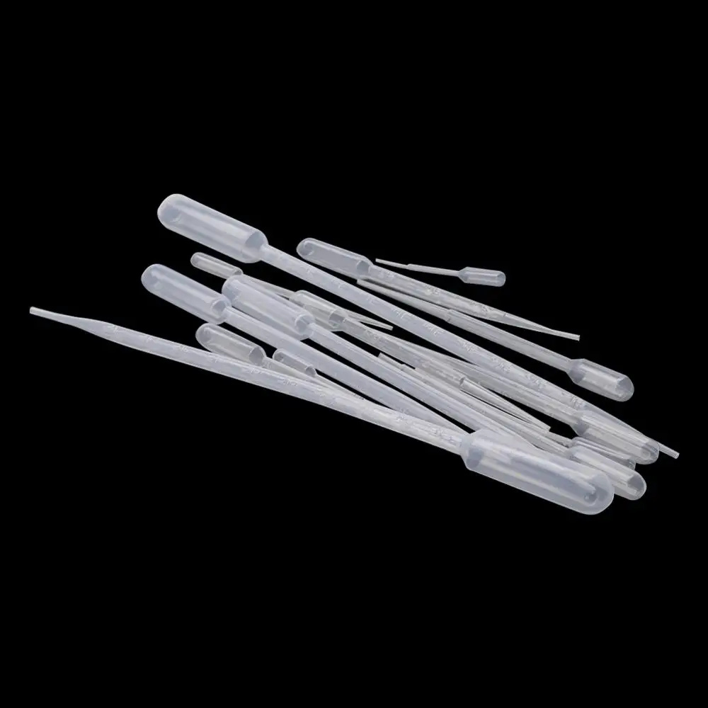 Pipent Compte-Gouttes en Plastique pour Laboratoire, Contenant Gradué pour Poulet, Liquide, Équipement avec Paille, 0.2/0.5/1/2/3/5/10ml, 10 Pièces