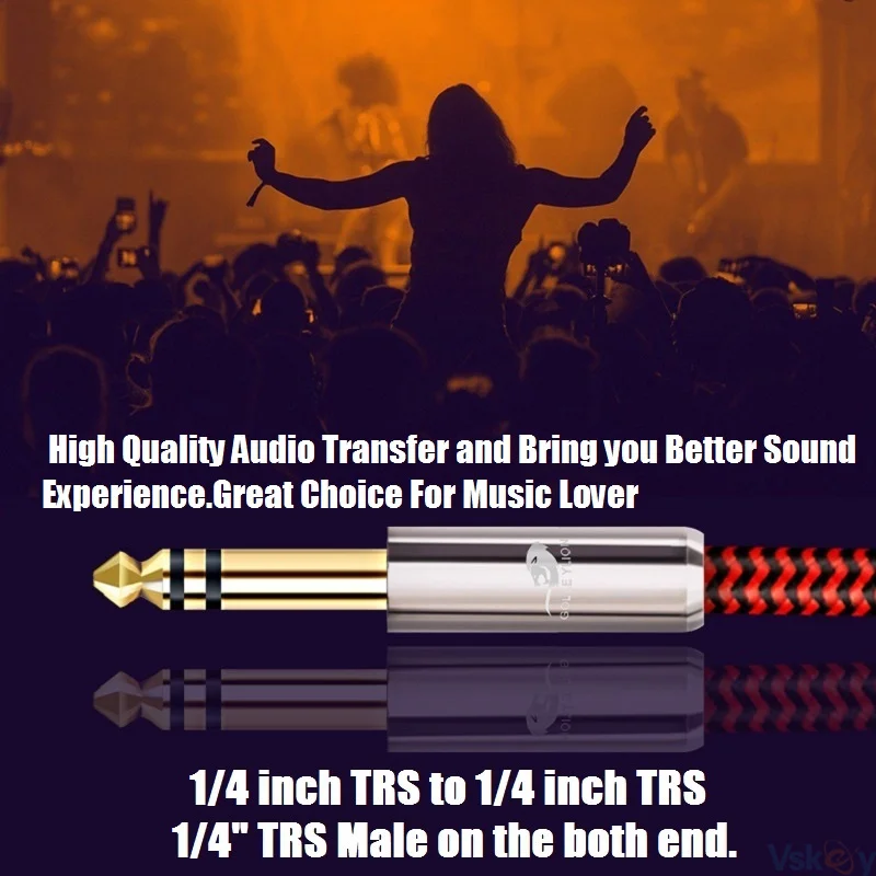 1/4 ''TRS 6.35 مللي متر ذكر إلى ذكر كابل صوت ستيريو ل مكبر للصوت خلاط الغيتار الكهربائي باس متوازن ربط الحماية الحبال