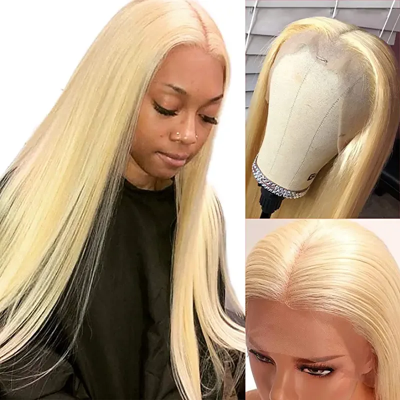 

200% 613 Human Hair Wig HD 13x4 13x6 Lace Front Wigs Pre Plucked Straight Brazilian Blonde HD Lace Wig Full Lace Frontal Wig