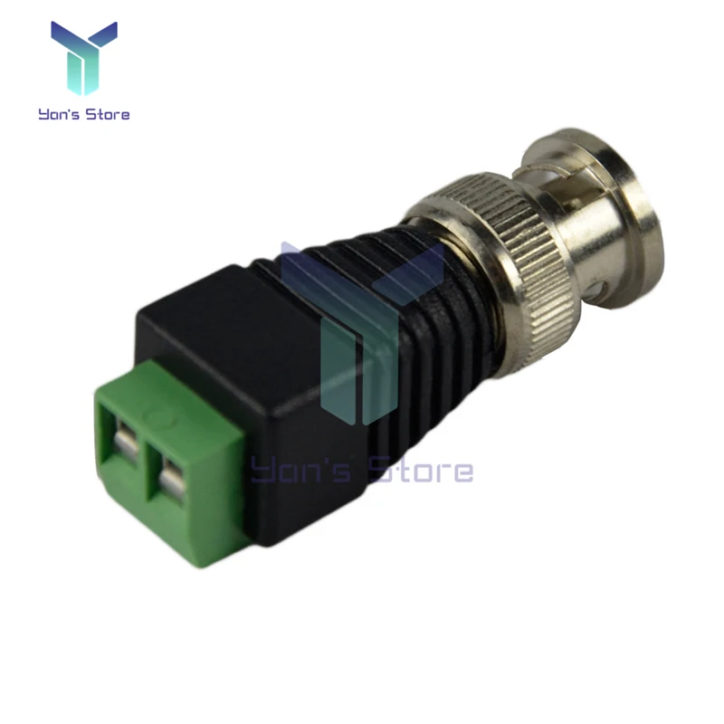 BNC Male Connector Mini Coax CAT5 Video Balun Adapter Plug for Led Strip Lights CCTV Camera Accessories