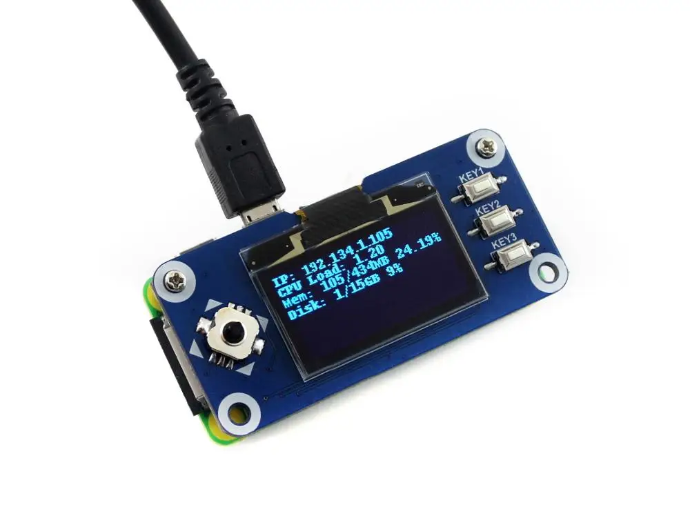 

RealQvol 1.3inch OLED Display HAT For Raspberry Pi, 128*64 Pixels, SPI/I2C Interface