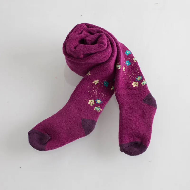 1Pcs/LOT Baby Girl Tights Winter Thicken Printed Children Pantyhose Stockings Knee High Flower Kids pattern