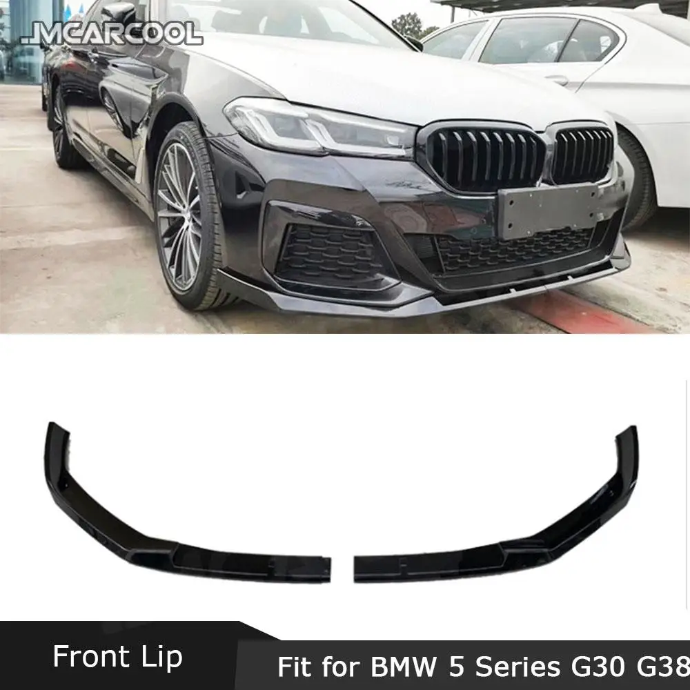 

ABS Carbon Look Front Bumper Lip Chin Spoiler For BMW 5 Series G30 G38 M Sport FD Style 2021 2022 Auto Car Accessorise