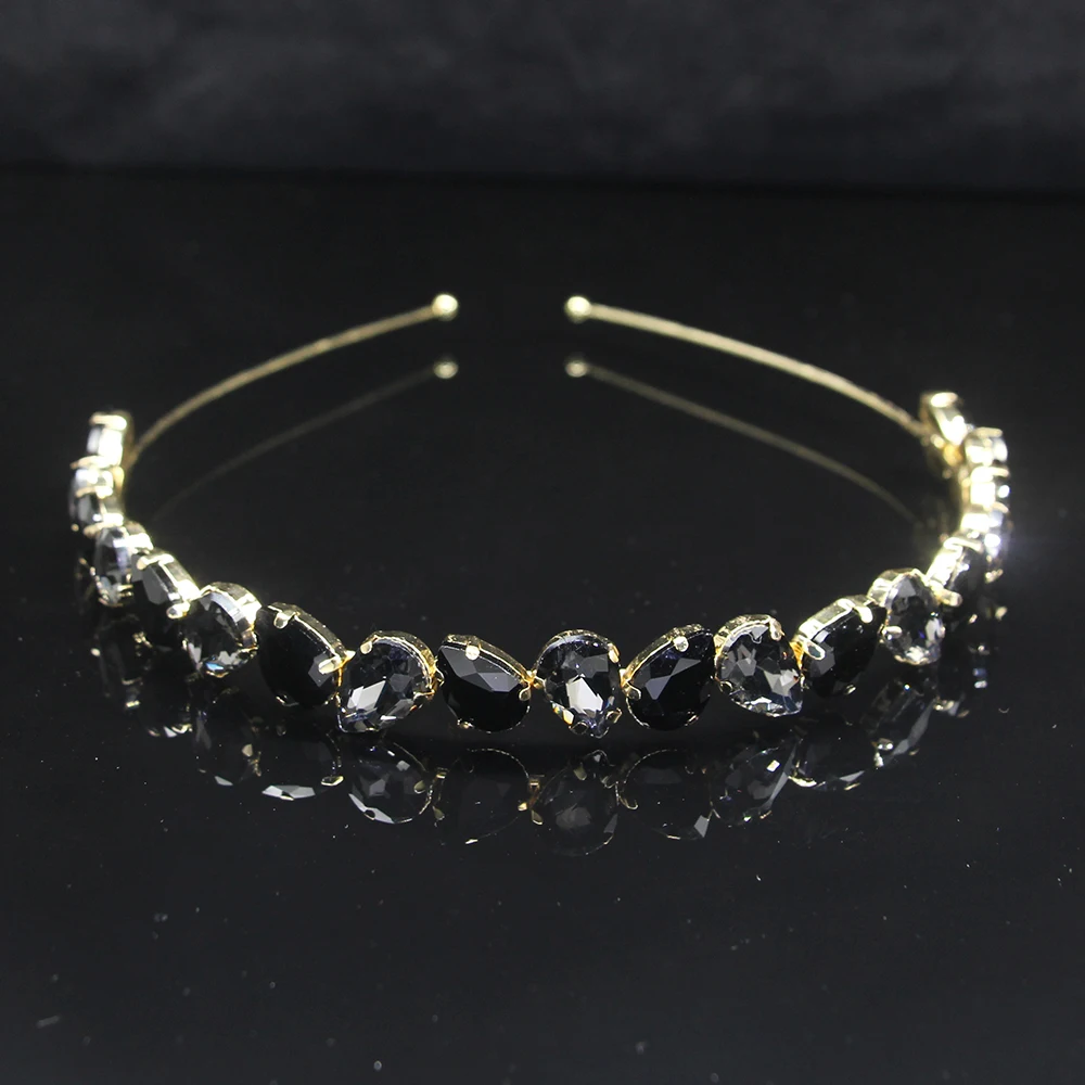 AINAMEISI Luxury Rhinestone Headband Water Drop Full Crystal Headwear Fashion Headband Bridal Crown Hair Accessories Jewelry