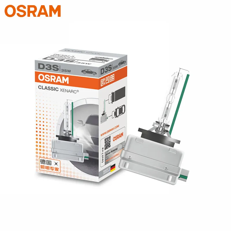 

OSRAM D3S 66340CLC Xenon HID CLASSIC Original Car Xenon Headlight 12V 35W 4200K Standard White Light Auto Germany Bulb, 1x