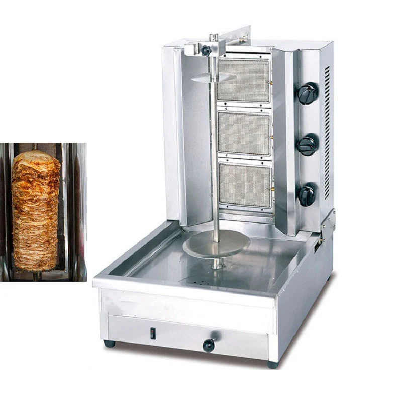 

GB-800 Stainless steel gas vertical broiler with 3 burners gas shawarma kebab machine for sale