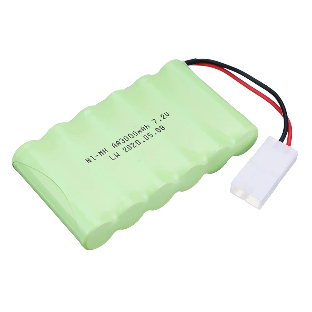 7.2 فولت 3000mah NIMH بطارية + 7.2 فولت شاحن ل RC اللعب خزانات السيارات القطارات روبوت قارب بندقية ni-mh AA 7.2 فولت بطارية قابلة للشحن Tamiya