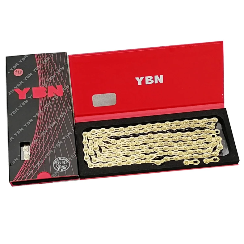 YBN Bicycle Chain Ultralight Black Gold Silver Half All Hollow 10 11 12 Speed Chain MTB Mountain Road Bike Chain for Shimano