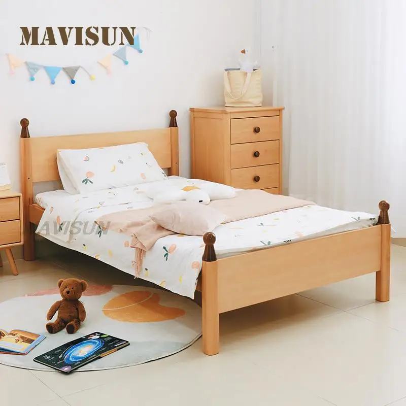 Letto per bambini in stile minimalista moderno in legno di faggio per ragazzo e ragazza Designer Drag Bed mobili per camera da letto estraibili