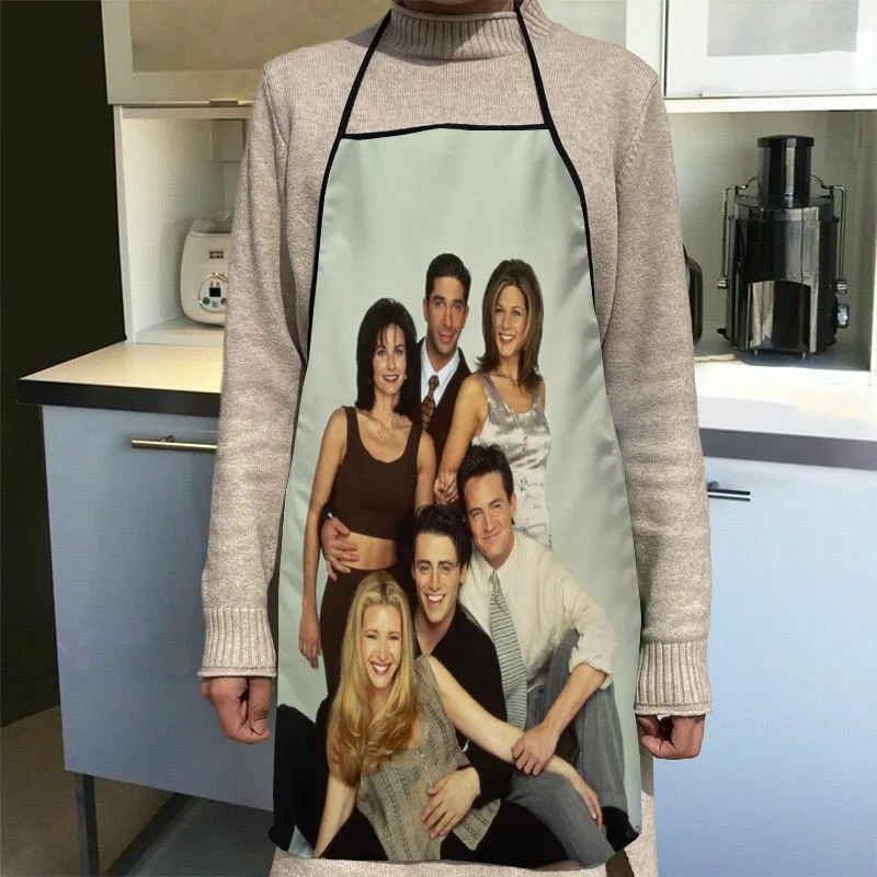 Custom Friends TV Kitchen Apron Dinner Party Cooking Apron Adult Baking Accessories Waterproof Fabric Printed Cleaning Tools