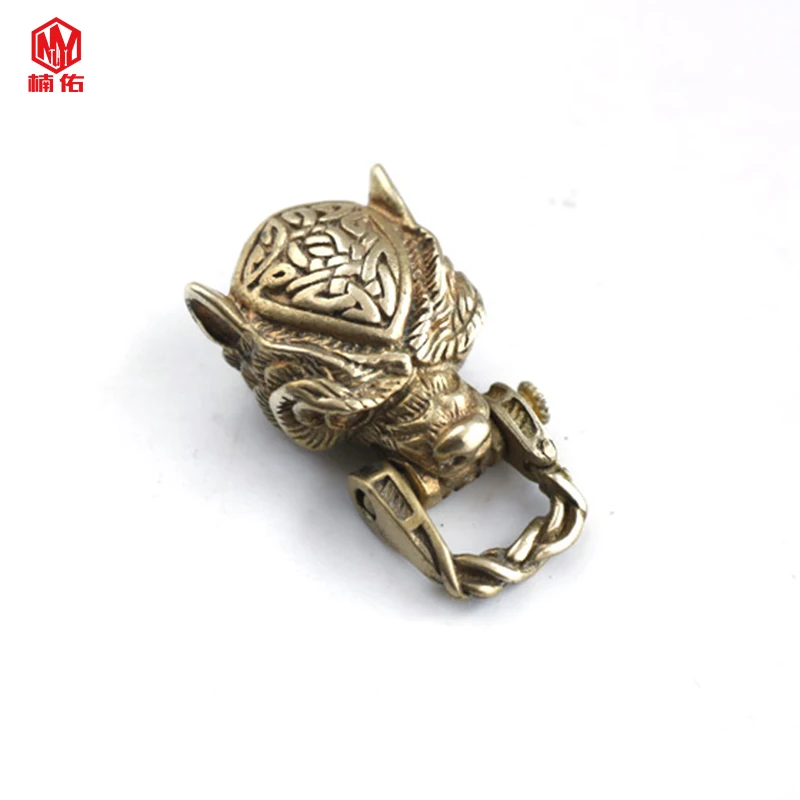 1PC Leopard Head Retro Brass Bracelet Buckle Accessories Pendant Jewelry Rope Knot Finishing Buckle