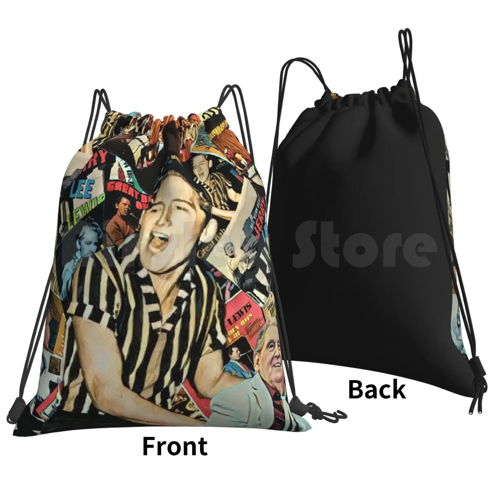 Jerry Lee Lewis Backpack Drawstring Bag Riding Climbing Gym Bag The Killer Jerry Lee Jerry Lee Lewis Rocker N Roll Country