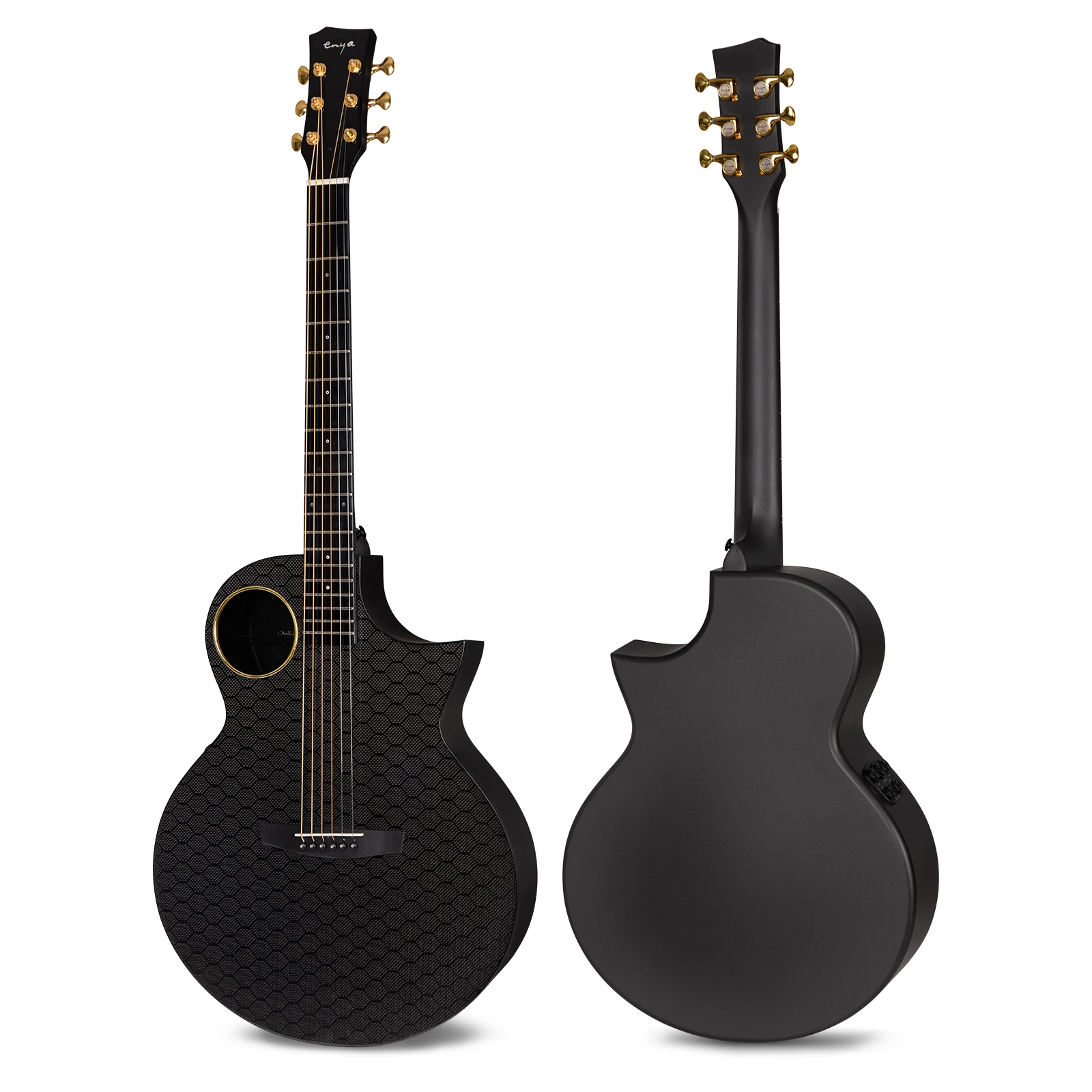 Enya Carbon Fiber Acoustic Electric Guitar X4 Pro with Hard Case, Leather Strap, USB Type-C Cable & Instrument guitarra eletrica