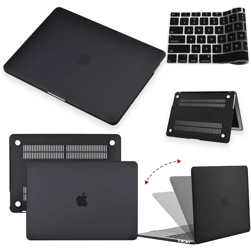 Imagen 1 del producto Para Apple Macbook Air 13/11 pulgadas /Pro 13 A2338/15/16 pulgadas Macbook 12 ""(A1534) funda anticaída negra mate para ordenador portátil + película para teclado de EE. UU.
