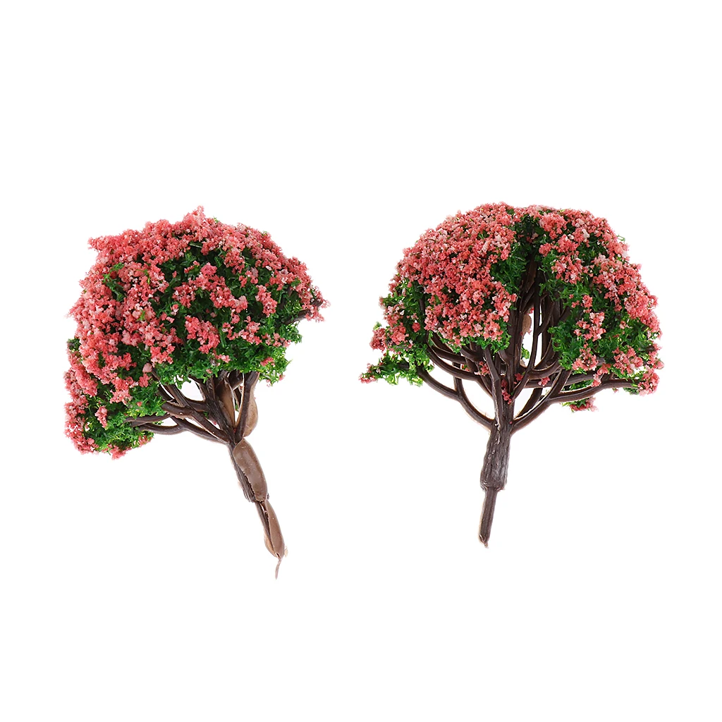 10pcs Modello Floreale Alberi Cespugli di 3-8cm Rosso Treno Ferrovia Architettura Diorama HO N Z Bilancia per artigianato FAI DA TE o la Costruzione di Modelli