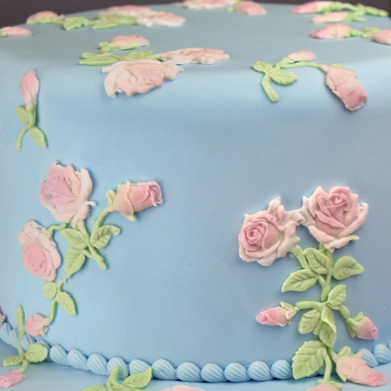 Rose Stems Molds Fondant Cake Decorating Tools Silicone Molds Sugarcrafts Chocolate Baking Tools for Cakes Gumpaste Form