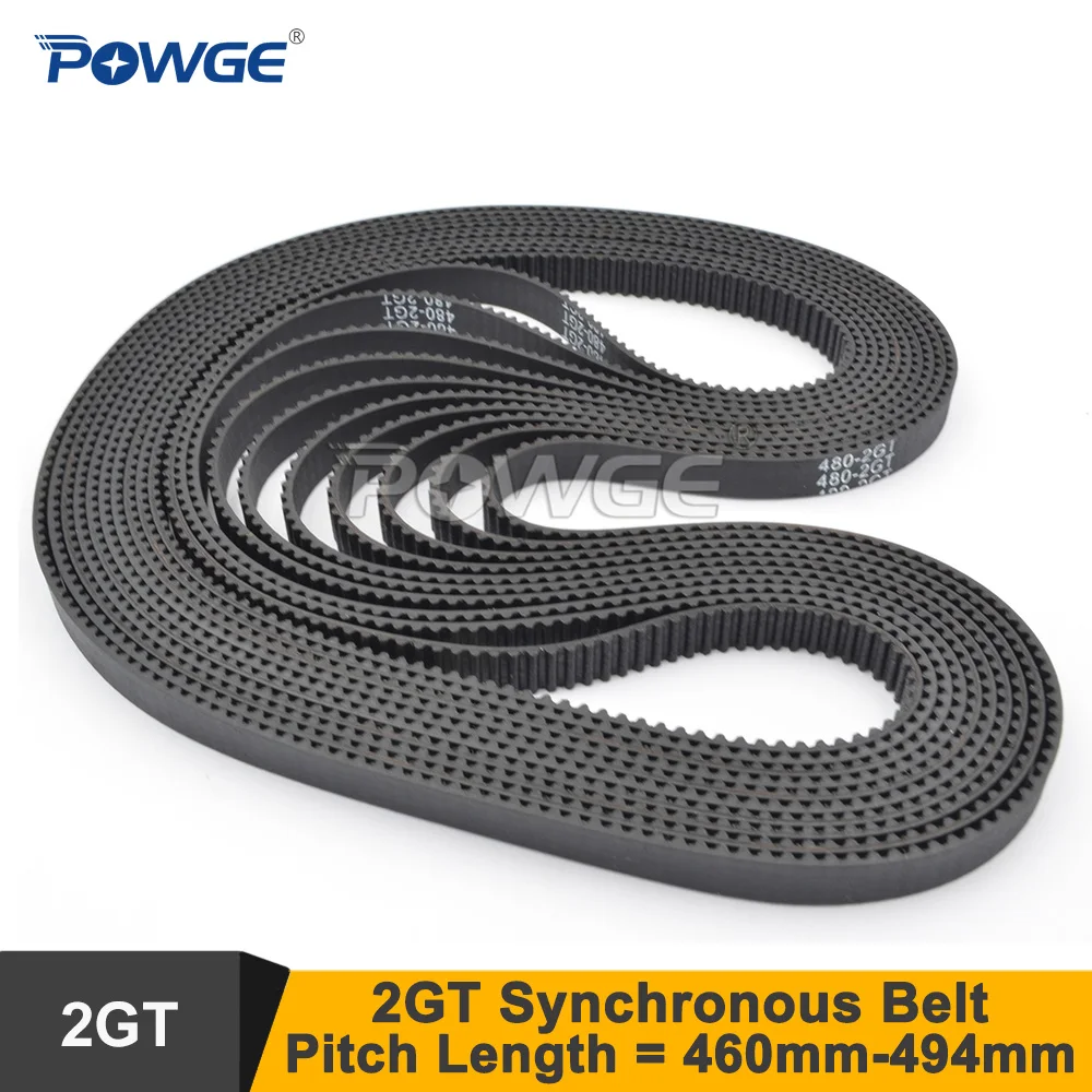 

POWGE 10pcs 460 466 468 480 484 488 494 2GT Timing Belt Teeth=230/233/234/240/242/244/247 GT2 Closed-Loop Synchronous Belt 2MGT