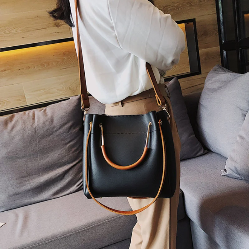 Simple Bucket Bag Women Leisure Single Shoulder Bags For Female Top-Handle Hand Totes High Quality Crossbody Bags Pack Purse