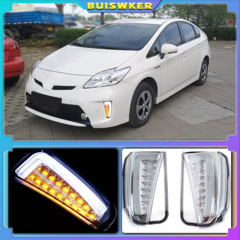 

LED Front Turn Signal Lamp White DRL Daytime Running Light For 12-15 Toyota Prius Facelift XW30