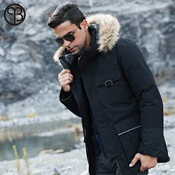 2019 men down jacket men‘s winter coat long parkas white duck down coats fur hooded thick warm joggers tracksuit male outerwear